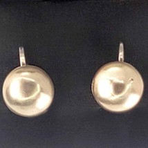 TESTED 925 VTG Cream Half Dome Faux Pearl Button Screwback Earrings - £18.44 GBP