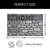 Outdoor Front Door Mat Home Stones Rubber Rug 30x18 Grey - £28.53 GBP