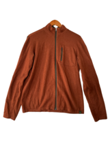 PRANA Mens Sweater Full Zip Orange Long Sleeve Activewear Outdoor Size S - £14.34 GBP