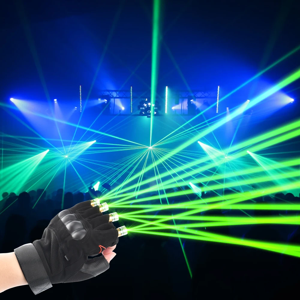 Green Laser Gloves  Show Dancing Glowing Rechargeable Battery LED Glove ... - £169.75 GBP