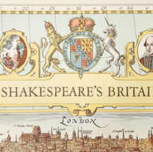 1964 Shakespeare&#39;s Britain Map National Geographic Vintage UK 24.75 x 19... - $554.45 MXN