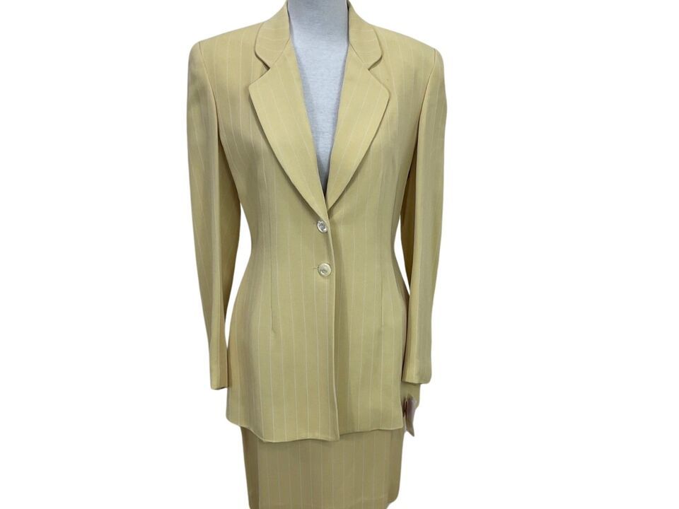 Primary image for Zelda Yellow Strip Jacket & Skirt Suit Size 8 New With Tags