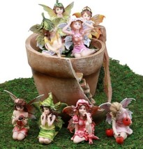 Fairy Garden Starter Kit Broken Planter Pot With 8 Miniature Fairy Figurines Set - £103.90 GBP