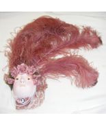 Vintage Wall Plaque Porcelain Face Pink Roses &amp; Feather Hat 13-c - $645.41 MXN