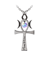 Alchemy Gothic Witch Ankh of Menouth Pendant Crescent Moons Pagan Neckla... - $64.95