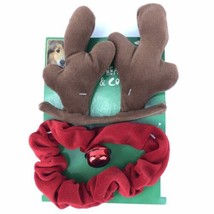 Christmas Dog Reindeer Antlers Headband &amp; Jingle Bell Collar Neck 9-16&quot; ... - £9.19 GBP