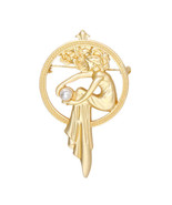 Vintage Angel Girl Lapel Collar Pin Corsage Brooch Women Jewelry Pearl G... - £9.58 GBP