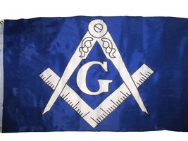 3x5 Blue and White Masonic Lodge Mason Flag 3&#39;x5&#39; Freemason Banner Grommets PREM - £9.61 GBP