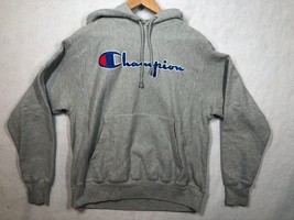 Champion Reverse Weave Hooded Logo Sweatshirt Heather Gray GF68 Men&#39;s Me... - $19.59