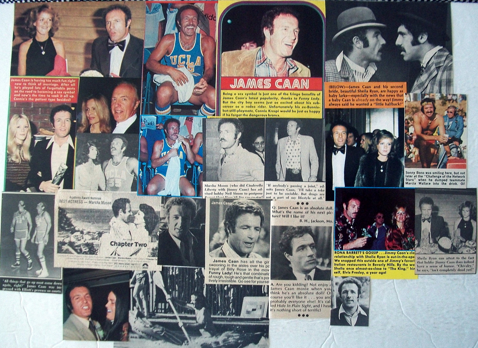 JAMES CAAN ~ 31 Color and B&amp;W Vintage Clippings, Articles, Pin-Up from 1... - $6.67