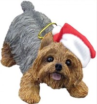 Sandicast Crouching Yorkshire Terrier Christmas Ornament CUTE - $289.47 MXN