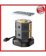 Compact Power Strip with 15W Wireless Charger &amp; 8 Outlets for Home Office - $1,110.49 MXN