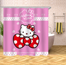 Hello Kitty Waterproof Shower Curtain Set Bathroom Decor Curtain W/Hooks Gift70&quot; - £13.16 GBP+