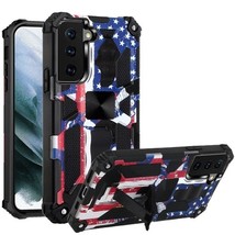 Camouflaged Machine Design Magnetic Kickstand for Samsung 22 5G AMERICAN FLAG - £6.73 GBP