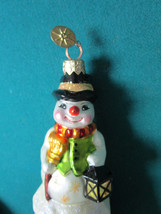 Christopher Radko Ornament Petit Snow Man Bell , Retired Orig - £97.23 GBP