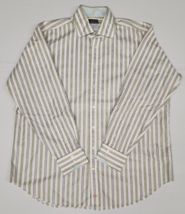 Men&#39;s Thomas Dean Yellow White Brown Striped Button Up Shirt - Size XXL - £10.66 GBP