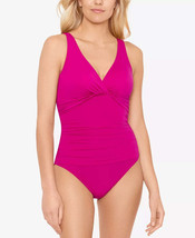Beach Club Solid Twist One-Piece Swimsuit, Size 10 - £49.04 GBP