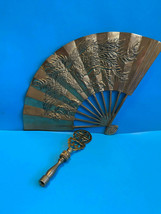 Vtg Enesco Brass Decorative Orient Asian Fan Wall Plaque And Finial Deco... - £23.94 GBP