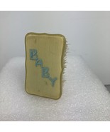 VTG Baby Boy Hair Brush Plastic Base With Bristles Blue Letters Japan St... - $21.77