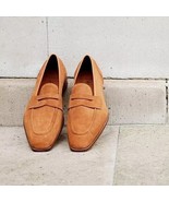 Handmade Mens Shoes, Mens Tan suede Shoes, Men Suede leather moccasins L... - $167.30+