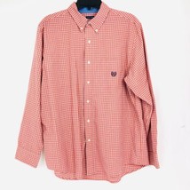 Chaps Ralph Lauren Shirt Mens Large Red Plaid Button Down Preppy Dressy ... - $19.34