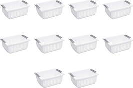 Sterilite Medium Stacking Basket Plastic, White, 10 Pack - £42.99 GBP