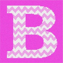 Pepita Needlepoint kit: Letter B Pink Chevron, 7&quot; x 7&quot; - £40.09 GBP+