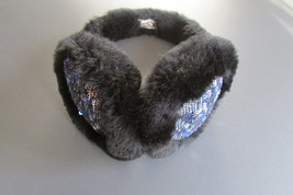 UGG Earmuffs Black Shearling Silver Sequins Great Used Condition Clean S... - £27.61 GBP