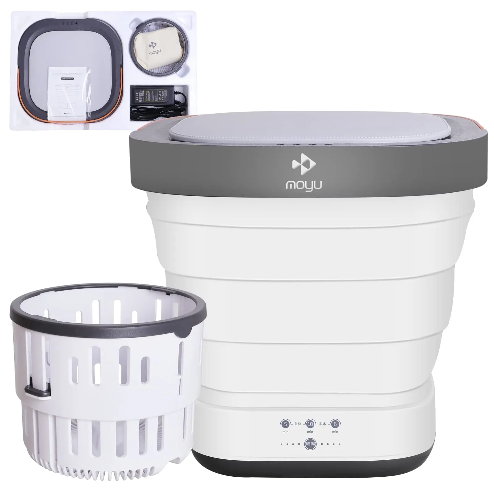 Machine 9l mini washer with drain basket foldable small washer for underwear socks baby thumb200