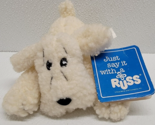 Russ Berrie Waggles White Puppy Dog Plush Luv Pet 6&quot; New w/ Tag - £19.03 GBP