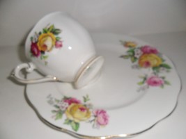 Queen Ann England cup and cake plate &quot;Manor Roses&quot;[87] - £34.88 GBP