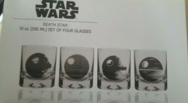 DISNEY STAR WARS Set of FOUR Death Star 10oz Glasses NEW IN BOX Lucas Fi... - $25.24