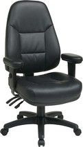 Office Star Professional Dual Function Ergonomic High Back Eco Leather, Black - £300.54 GBP