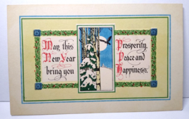 New Year Postcard Prosperity Peace Happiness Embossed Bird Moon Series 66 - £7.90 GBP