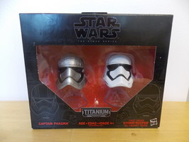 Star Wars Black/Titanium Series Diecast Helmets Captain Phasma &amp; StormTrooper  - £15.63 GBP
