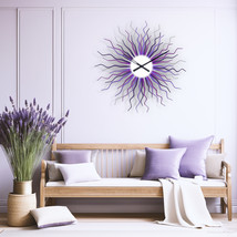 Contemporary Geometric Wall Clock in Colors of Lavender - Medusa Lavender - $159.00+