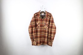 Vtg 50s 60s Streetwear Mens XL Wool Blend Button Shirt Jacket Jac Shirt Shacket - £62.60 GBP