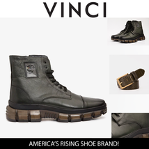 The Ottova Green Leather Lace-Up Sneaker Men Boot with a Zipper image 3