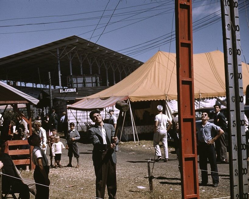 Primary image for Strong man test at Vermont State Fair in Rutland 1941 Photo Print