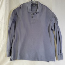Mens Woolrich Long Sleeve Polo Shirt Purple Gray Three Buttons Size XL - $12.16