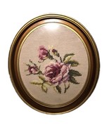 Vintage Needle Point Roses Romantic Cottage Shabby Prairie Chic Victoria... - €31,01 EUR