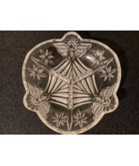 3 section Angel Glass Candy Dish Holidays Spiritual Beautiful Clear Etch... - $11.21
