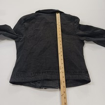 Almost Famous ST-J255-L0 Women's Black Front Zip Denim Jacket Size Medium image 9