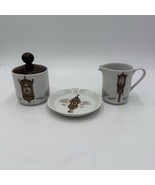 Mitterteich Porzellan Porcelain Antique Clocks Sugar and Creamer Saucer - $58.50