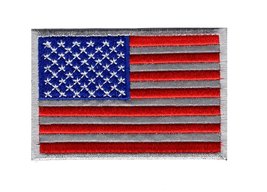 Reflective USA American Flag Iron on Sew on Patch (MTF2) - £5.54 GBP