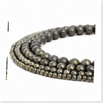 1 Strand of 6mm High-Quality Wholesale Pyrite Gemstone Round Loose Beads - Ideal - £27.72 GBP