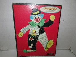 Vintage Puzzle In Tray Frame Clown Preschool #4421 Whitman 11 X 14 1962 L183 - $5.69