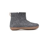Charcoal Handmade Outdoor Boots With Rubber Sole - Wool Felted Boots - $1,677.14 MXN