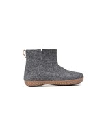 Charcoal Handmade Outdoor Boots With Rubber Sole - Wool Felted Boots - $121.68 CAD