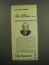 1949 The Shamrock Hotel Ad - Pat O&#39;Brien says I like the Shamrock because - £14.82 GBP